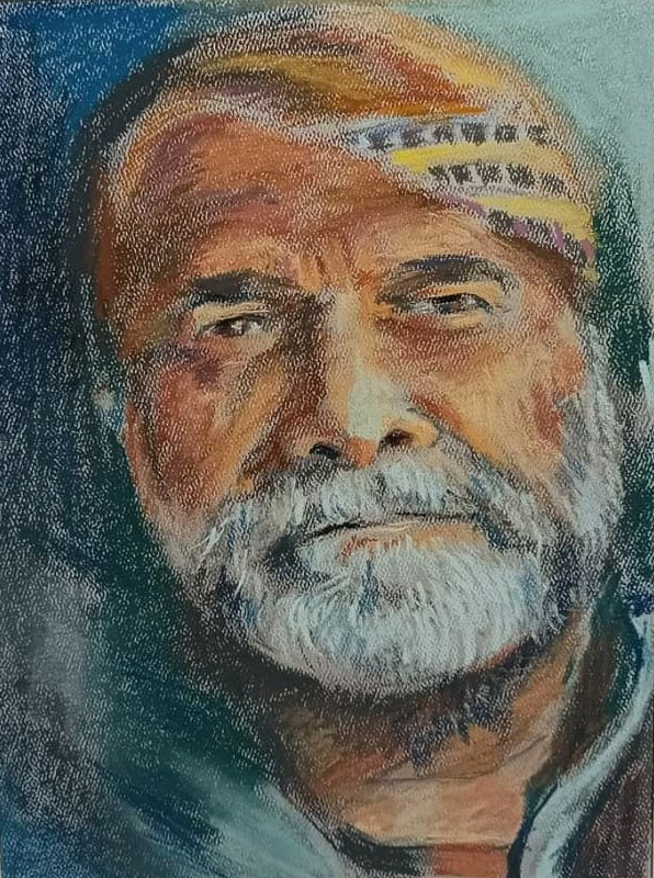 Sunil in his workspace
